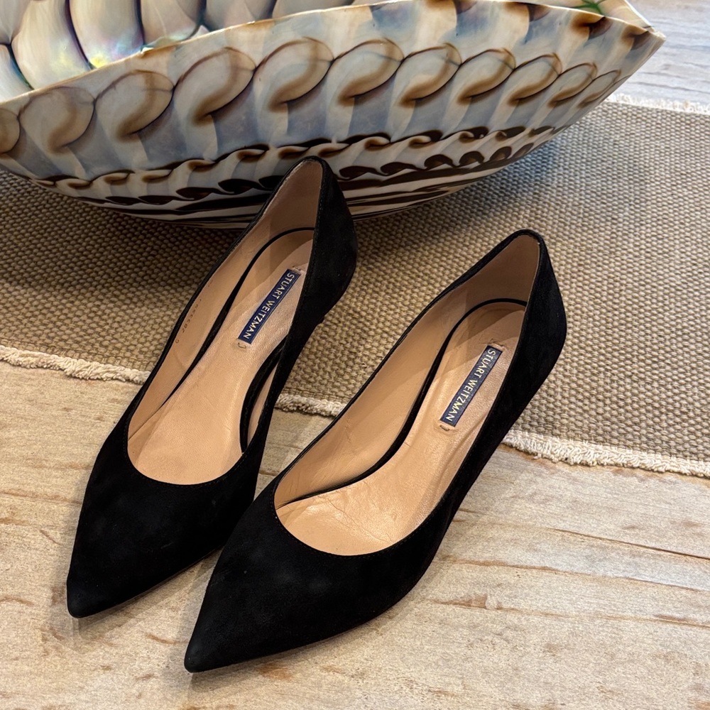 Stuart Weitzman Black Suede heels size 10